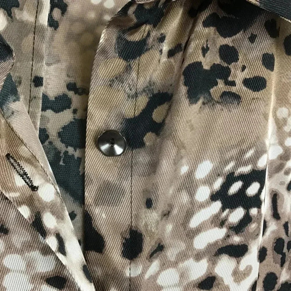 Fabulous George Simonton Says Silky Animal Leopard Print Tunic Shirt 2X Pockets - Picture 4 of 14